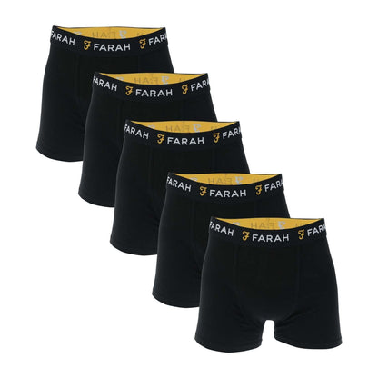 Black - Front - Farah Mens Chorley Boxer Shorts (Pack of 5)