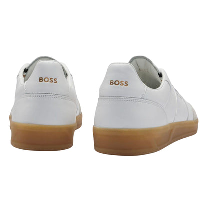 White - Back - Boss Mens Brandon Suede Trainers