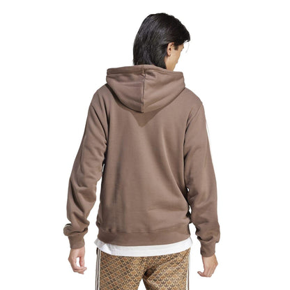 Brown - Back - Adidas Mens Classic Mono Print Hoodie