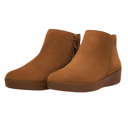 Tan - Front - Fit Flop Womens-Ladies Sumi Suede Ankle Boots