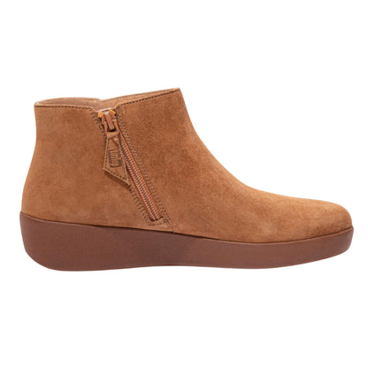 Tan - Back - Fit Flop Womens-Ladies Sumi Suede Ankle Boots