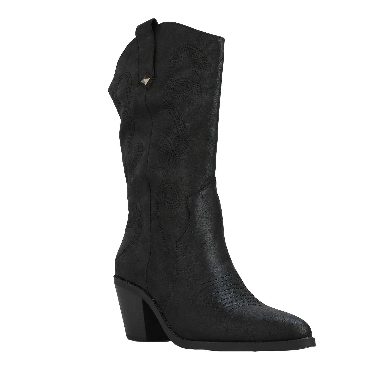 Black - Front - Rocket Dog Womens-Ladies Feria Embroidered Cowboy Boots