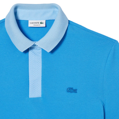 Blue - Back - Lacoste Mens Smart Paris Mini Pique Polo Shirt