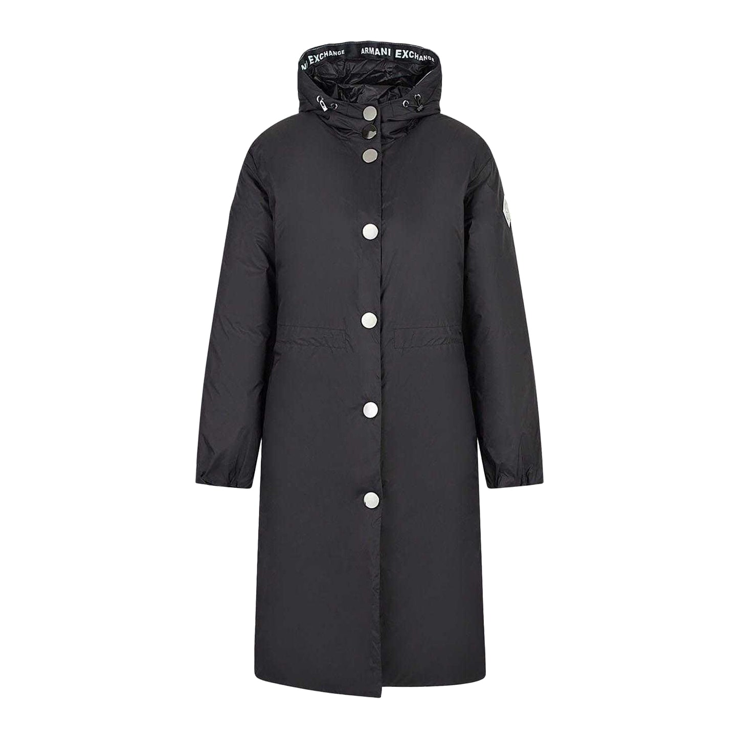 Black - Front - Armani Exchange Womens-Ladies Plain Jacket