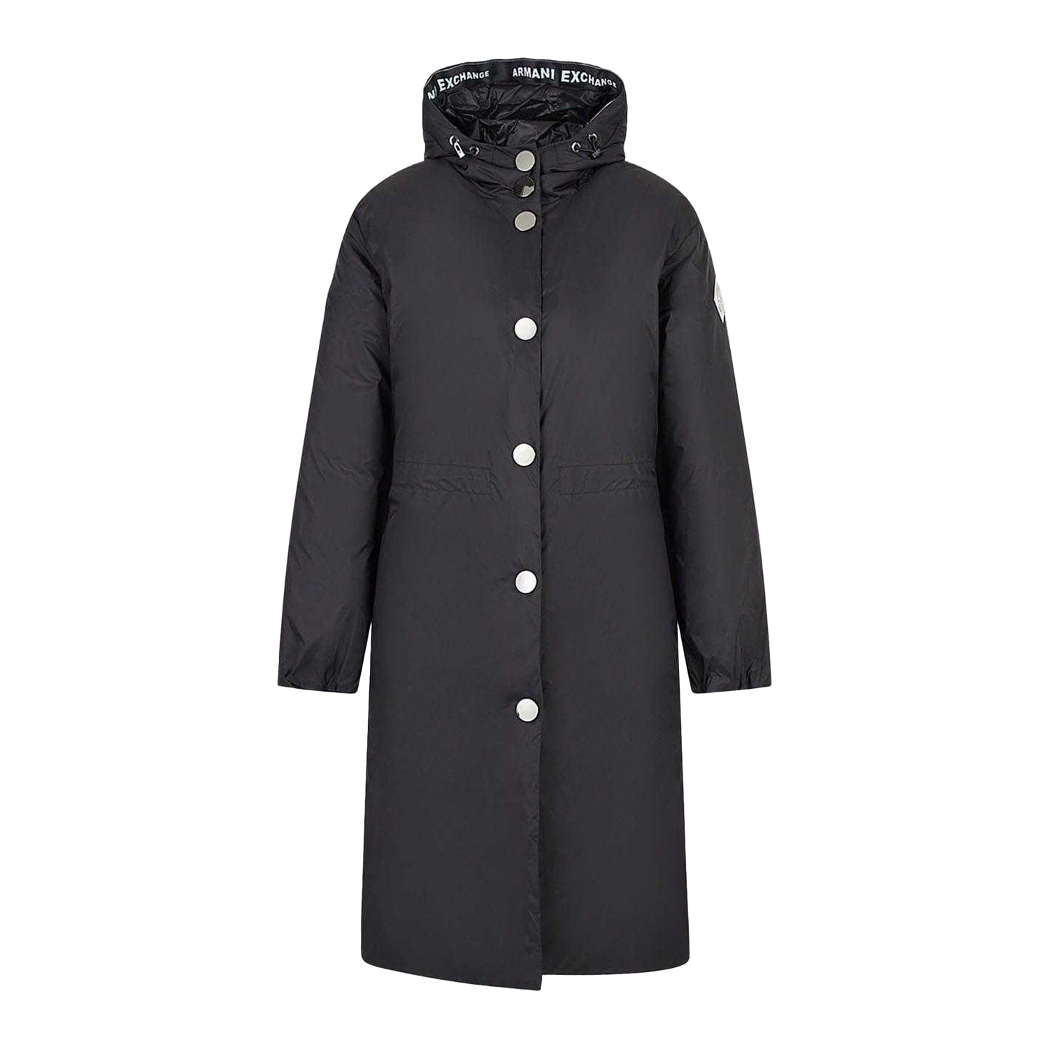 Black - Front - Armani Exchange Womens-Ladies Plain Jacket
