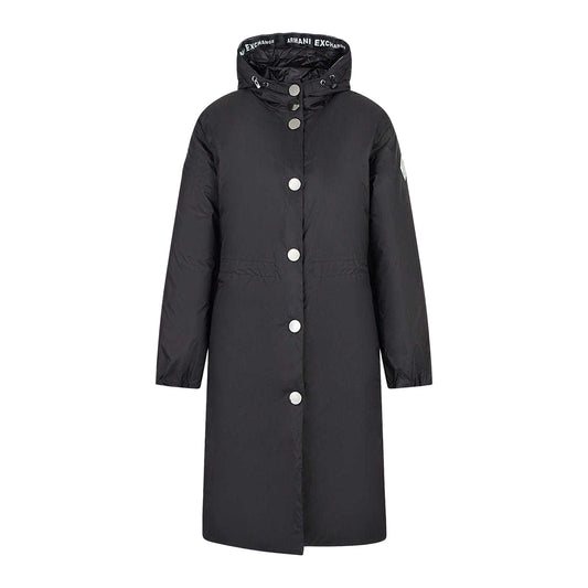 Black - Front - Armani Exchange Womens-Ladies Plain Jacket