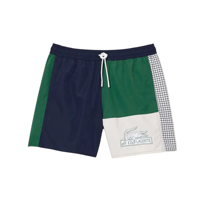 Multicoloured - Front - Lacoste Mens Panel Swim Shorts