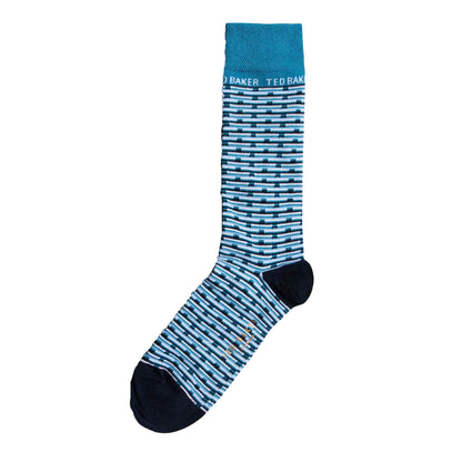 Blue-Black - Back - Ted Baker Mens Focus Socks (Pack of 3)