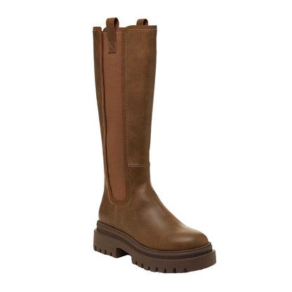 Brown - Front - Rocket Dog Womens-Ladies Drea Tall Faux Leather Boots
