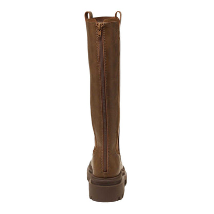 Brown - Back - Rocket Dog Womens-Ladies Drea Tall Faux Leather Boots