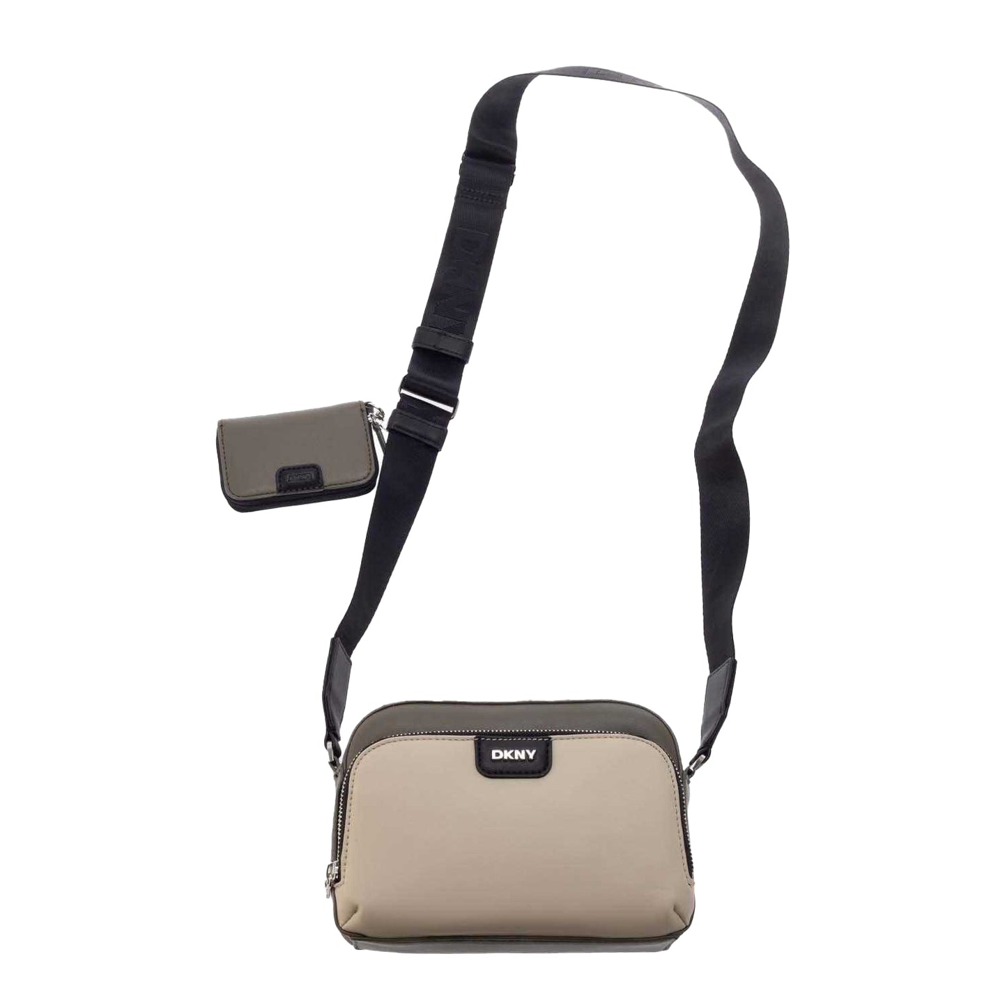 Grey-Green - Front - DKNY Caiden Logo Cross Body Camera Bag