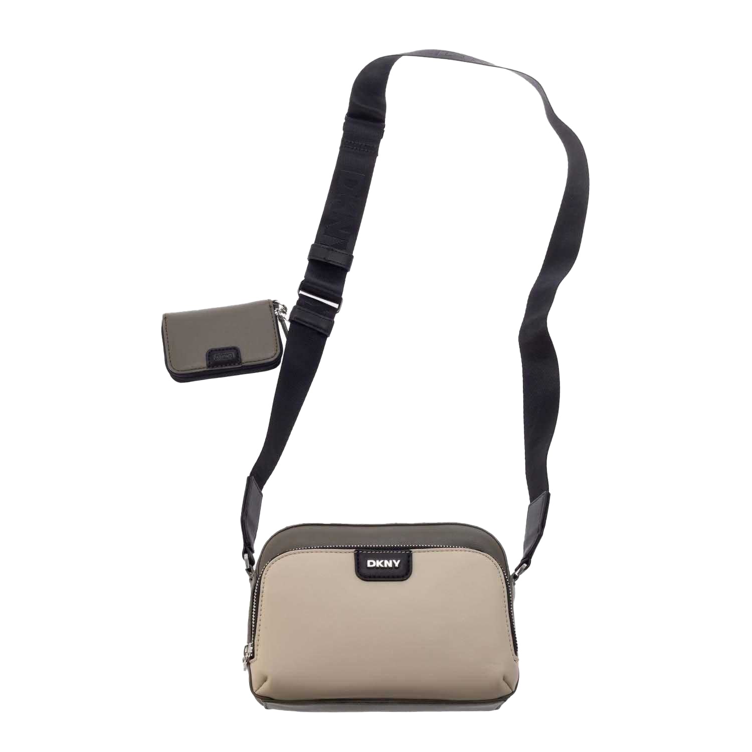 Grey-Green - Front - DKNY Caiden Logo Cross Body Camera Bag
