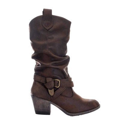 Chocolate - Front - Rocket Dog Womens-Ladies Sidestep Lewis Faux Leather Boots