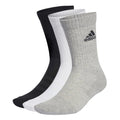 Grey-White - Front - Adidas Unisex Adult Cushioned Crew Socks (Pack of 3)