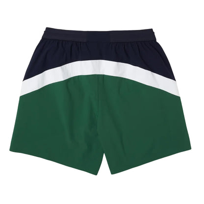 Navy Blue-Green-White - Back - Lacoste Mens Colour Block Recycled Polyamide Swimming Trunks