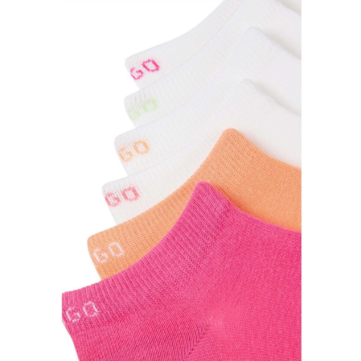 Multicoloured - Side - Hugo Boss Womens-Ladies Ankle Socks (Pack of 6)