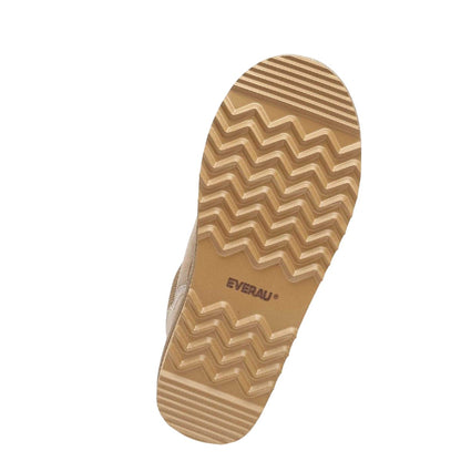 Sand - Side - EverAu Womens-Ladies Marbled Leather Trainers