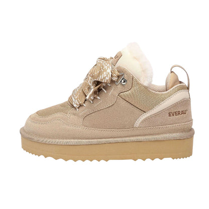 Sand - Lifestyle - EverAu Womens-Ladies Marbled Leather Trainers