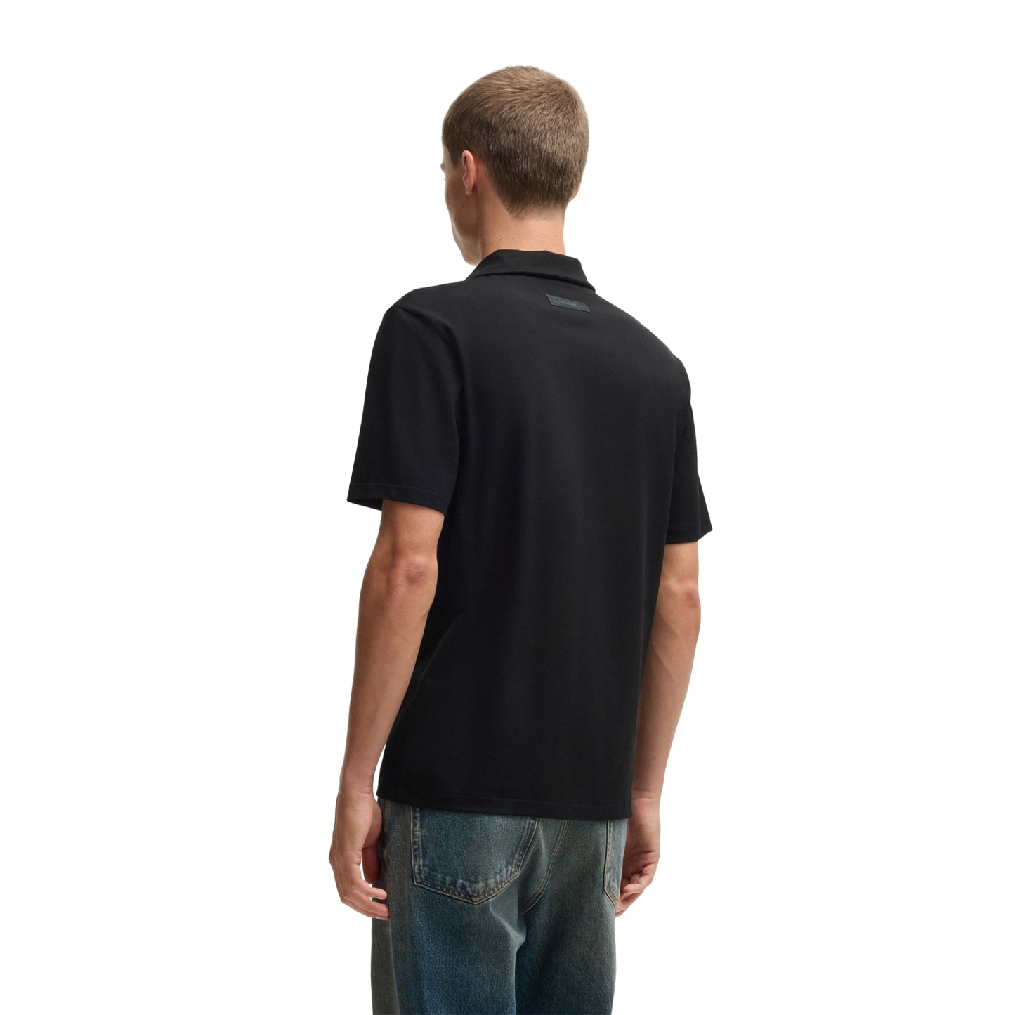 Black - Back - Hugo Mens Dimerspolo Cotton Stretch Polo Shirt
