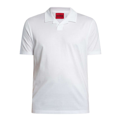 White - Front - Hugo Mens Dimerspolo Cotton Stretch Polo Shirt