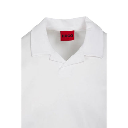 White - Side - Hugo Mens Dimerspolo Cotton Stretch Polo Shirt