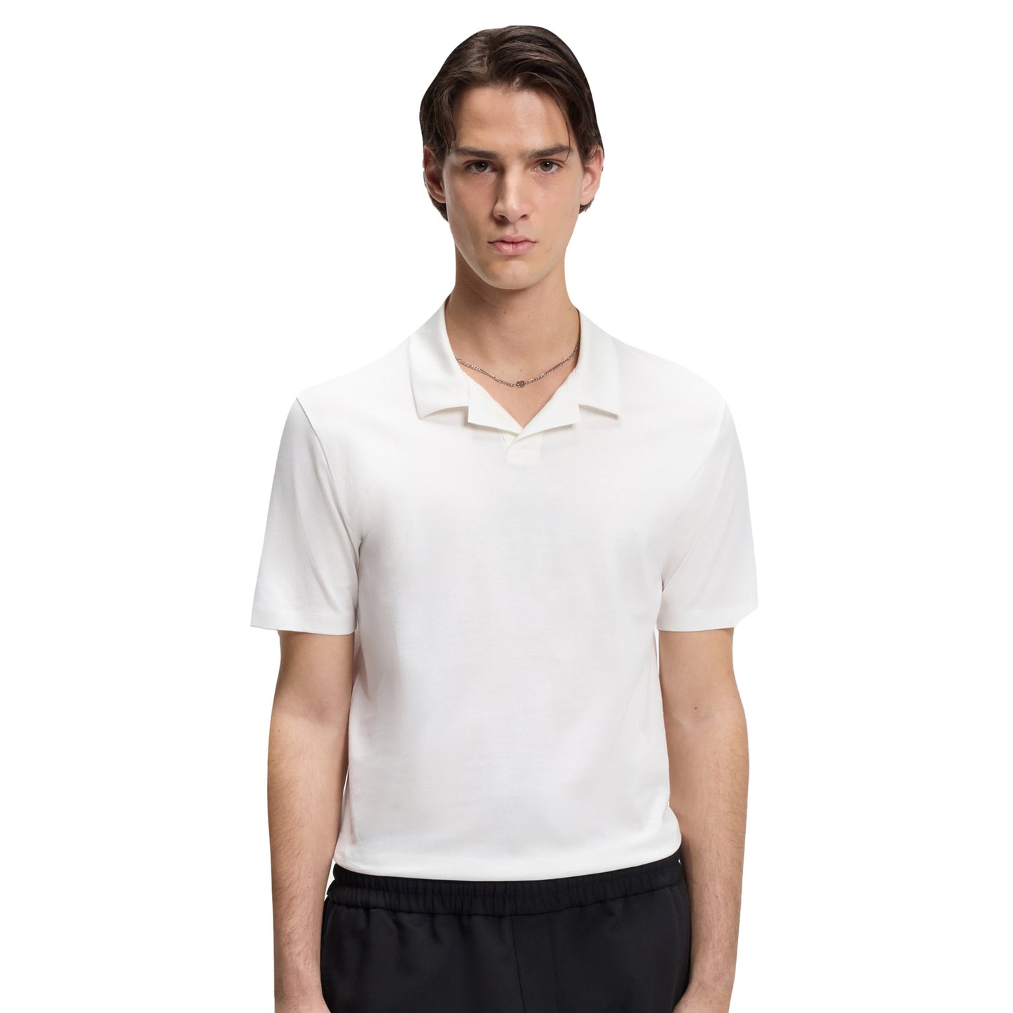 White - Lifestyle - Hugo Mens Dimerspolo Cotton Stretch Polo Shirt