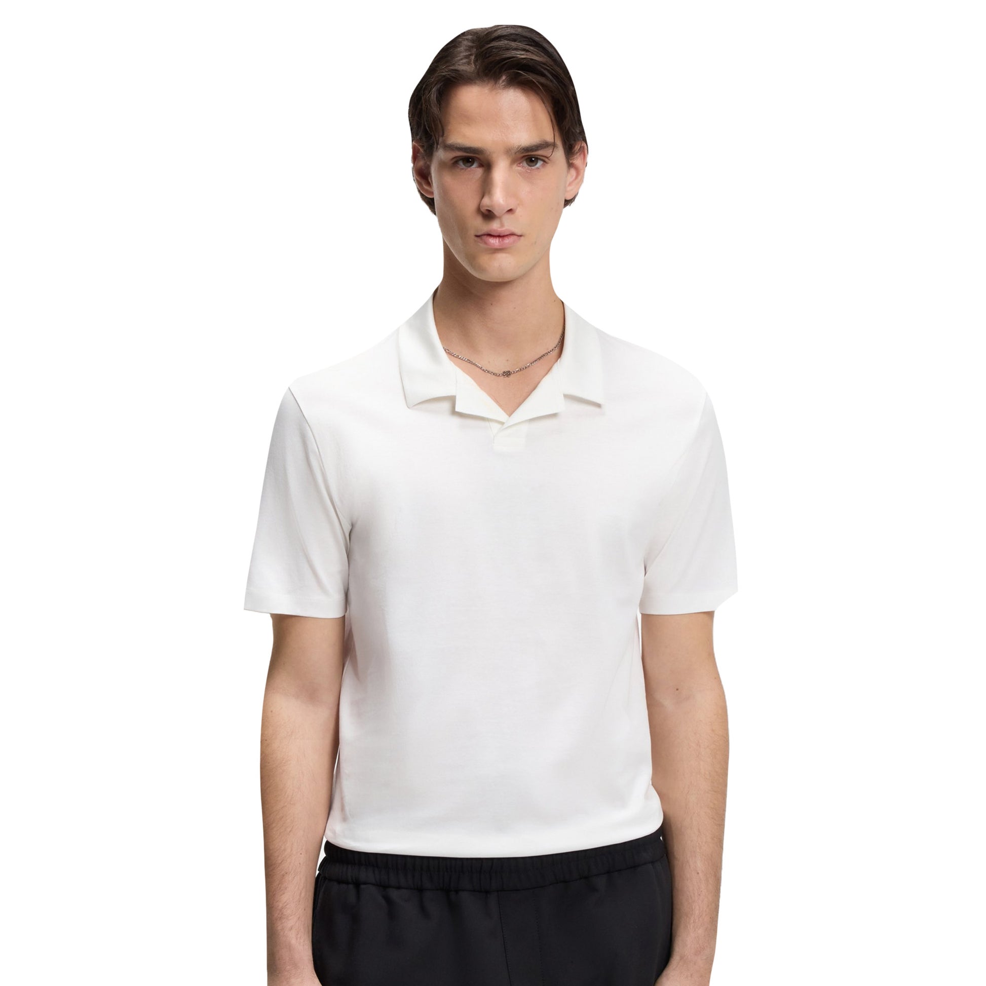 White - Lifestyle - Hugo Mens Dimerspolo Cotton Stretch Polo Shirt