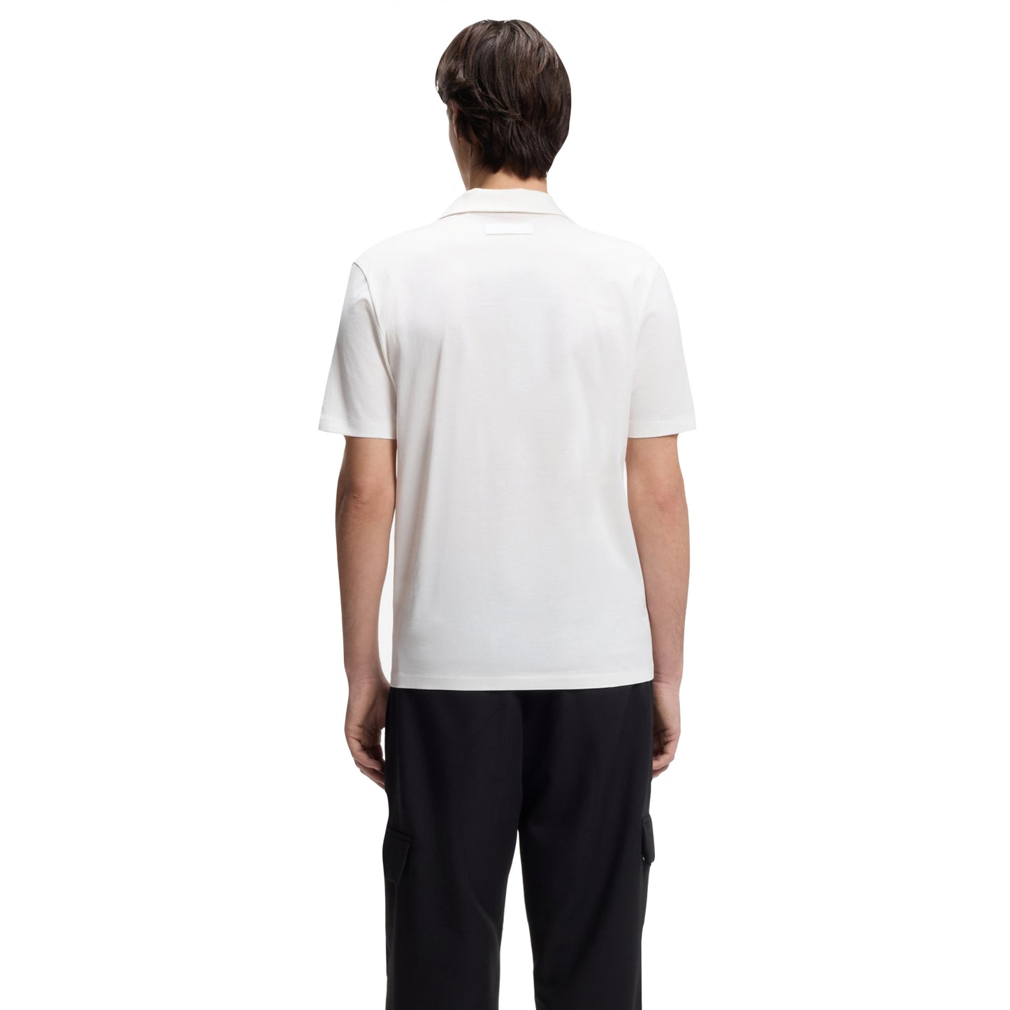 White - Pack Shot - Hugo Mens Dimerspolo Cotton Stretch Polo Shirt