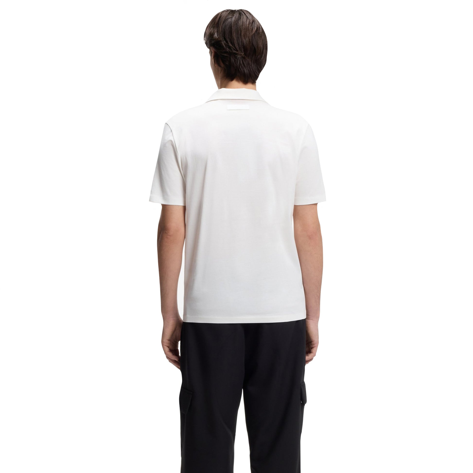 White - Pack Shot - Hugo Mens Dimerspolo Cotton Stretch Polo Shirt
