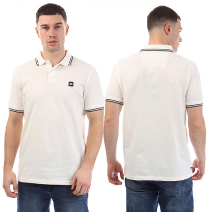 White - Lifestyle - Weekend Offender Mens Vancouver Tipped Polo Shirt