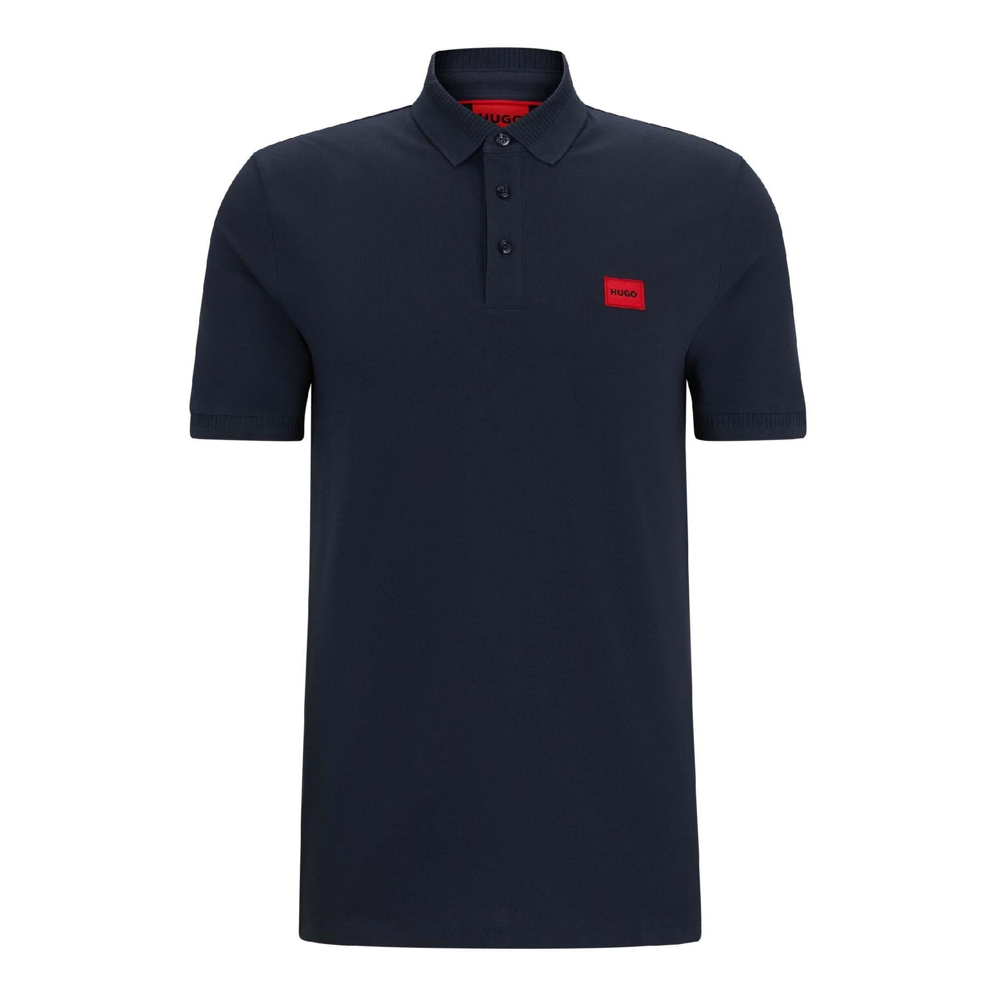 Blue - Front - Hugo Mens Dereso Logo Slim Polo Shirt