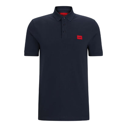 Blue - Front - Hugo Mens Dereso Logo Slim Polo Shirt