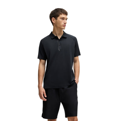 Black - Side - Boss Mens Paddy Tech Polo Shirt