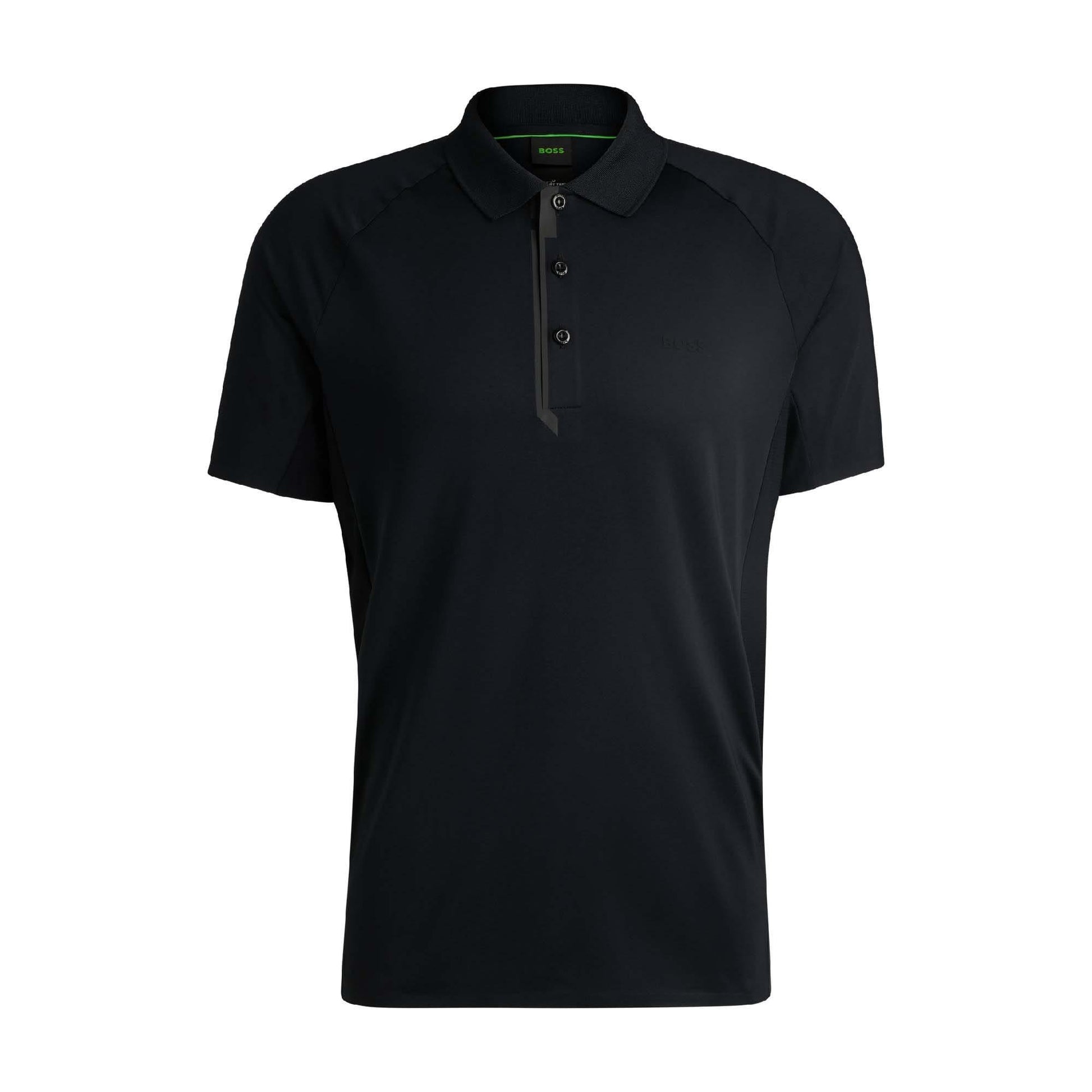 Black - Front - Boss Mens Paddy Tech Polo Shirt