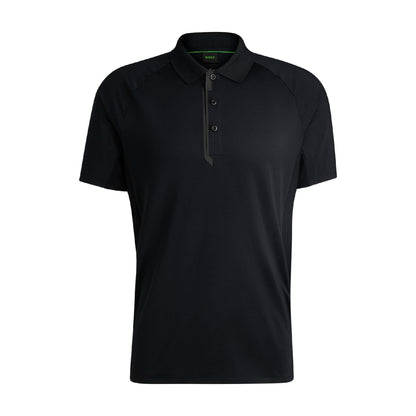 Black - Front - Boss Mens Paddy Tech Polo Shirt