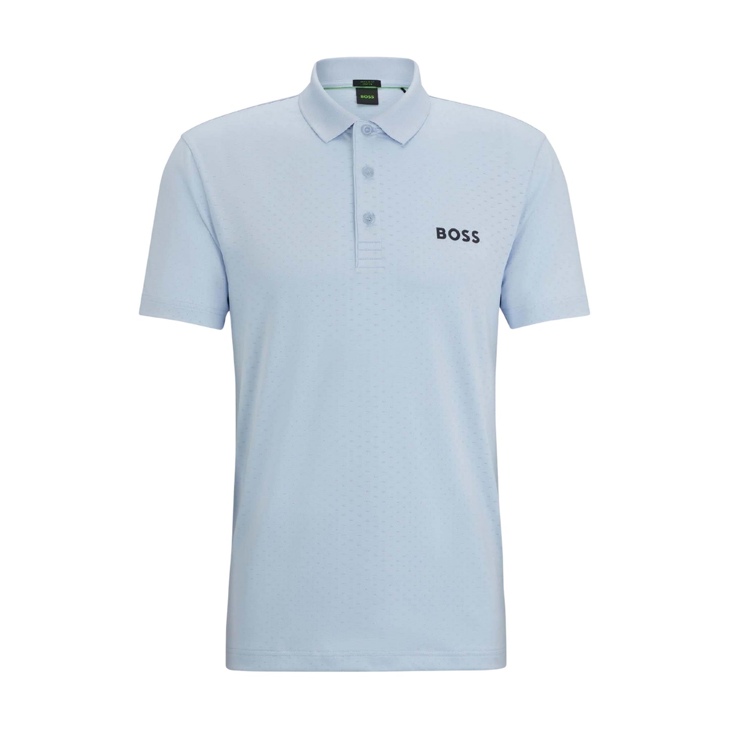 Blue - Front - Boss Mens Paddy Tech Contrast Logo Polo Shirt