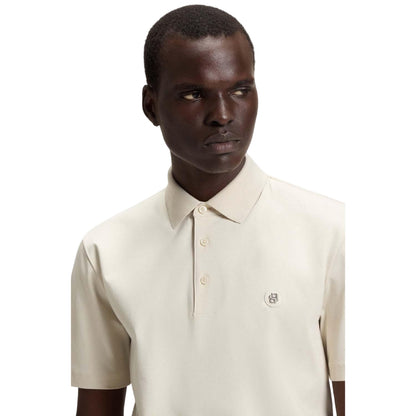 Beige - Side - Boss Mens C-Parris Monogram Polo Shirt