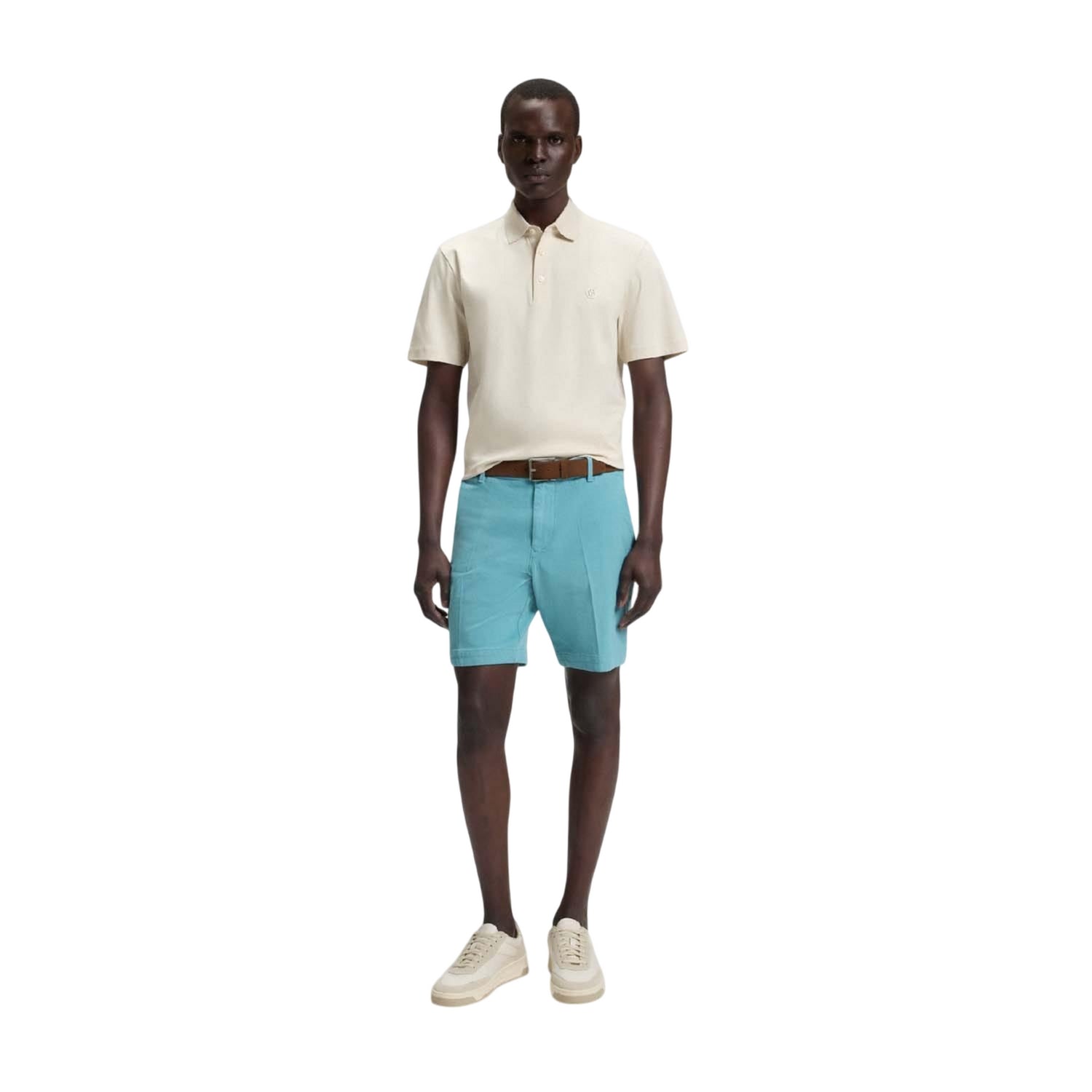 Beige - Pack Shot - Boss Mens C-Parris Monogram Polo Shirt