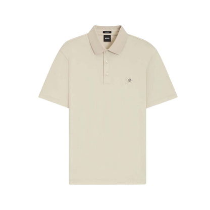 Beige - Front - Boss Mens C-Parris Monogram Polo Shirt