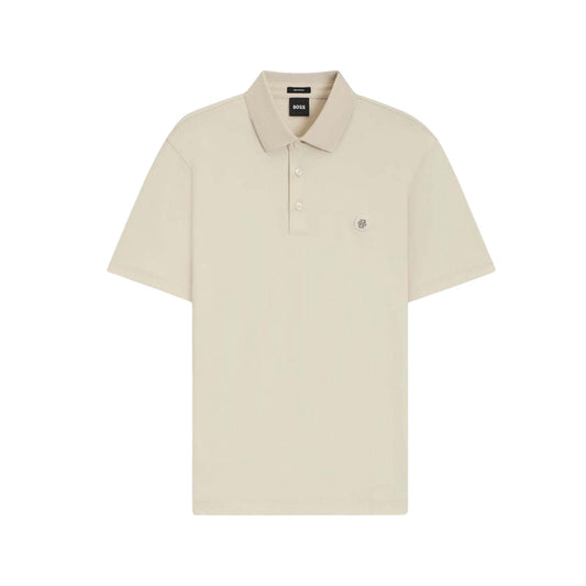 Beige - Front - Boss Mens C-Parris Monogram Polo Shirt