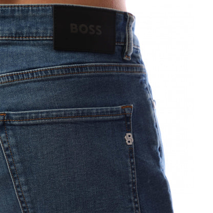 Turquoise - Side - Boss Mens H-Re.Maine Slim Jeans