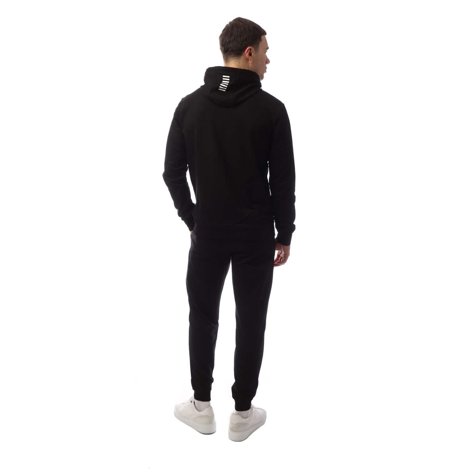 Black - Back - Emporio Armani EA7 Mens Core Identity Full Zip Tracksuit