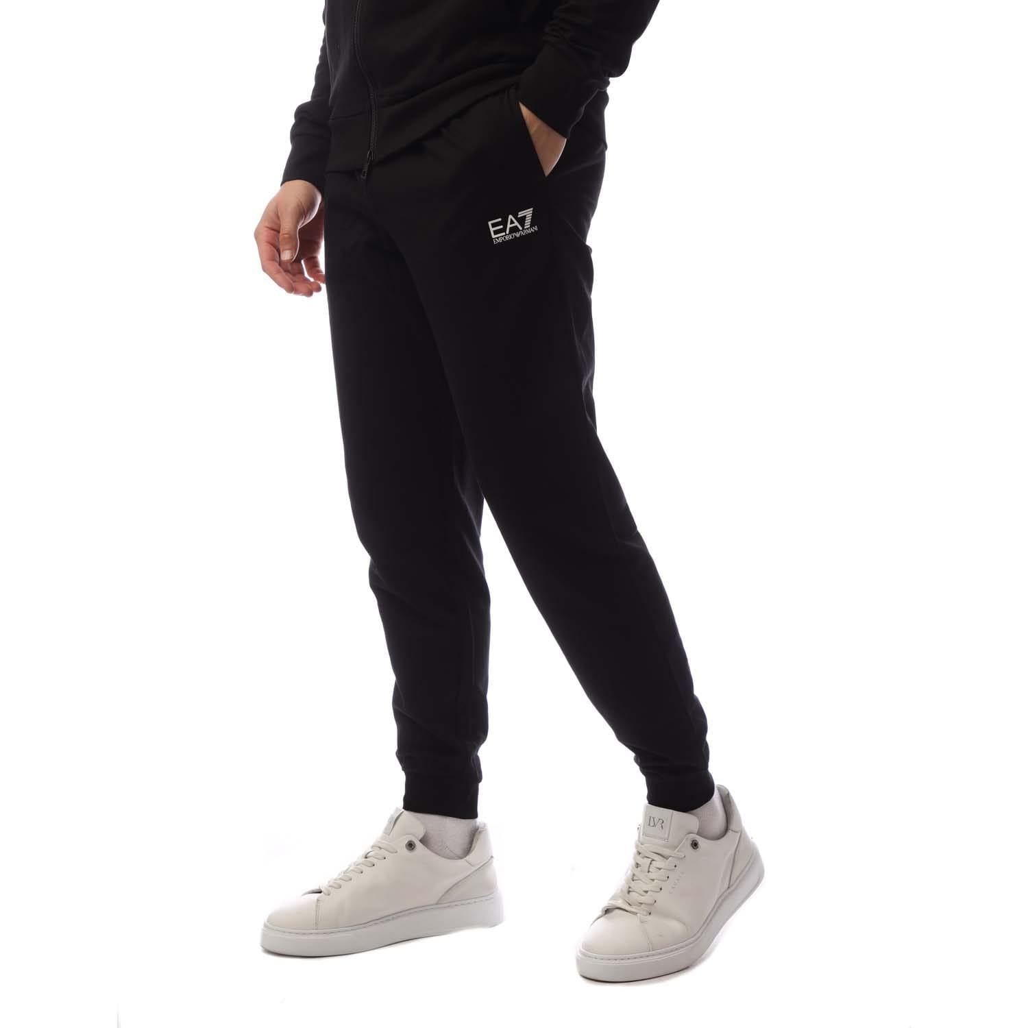 Black - Lifestyle - Emporio Armani EA7 Mens Core Identity Full Zip Tracksuit