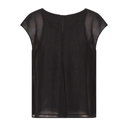 Black - Front - Emporio Armani Womens-Ladies Plain Top