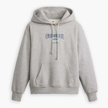 Grey - Front - Levis Womens-Ladies Heritage Graphic Hoodie