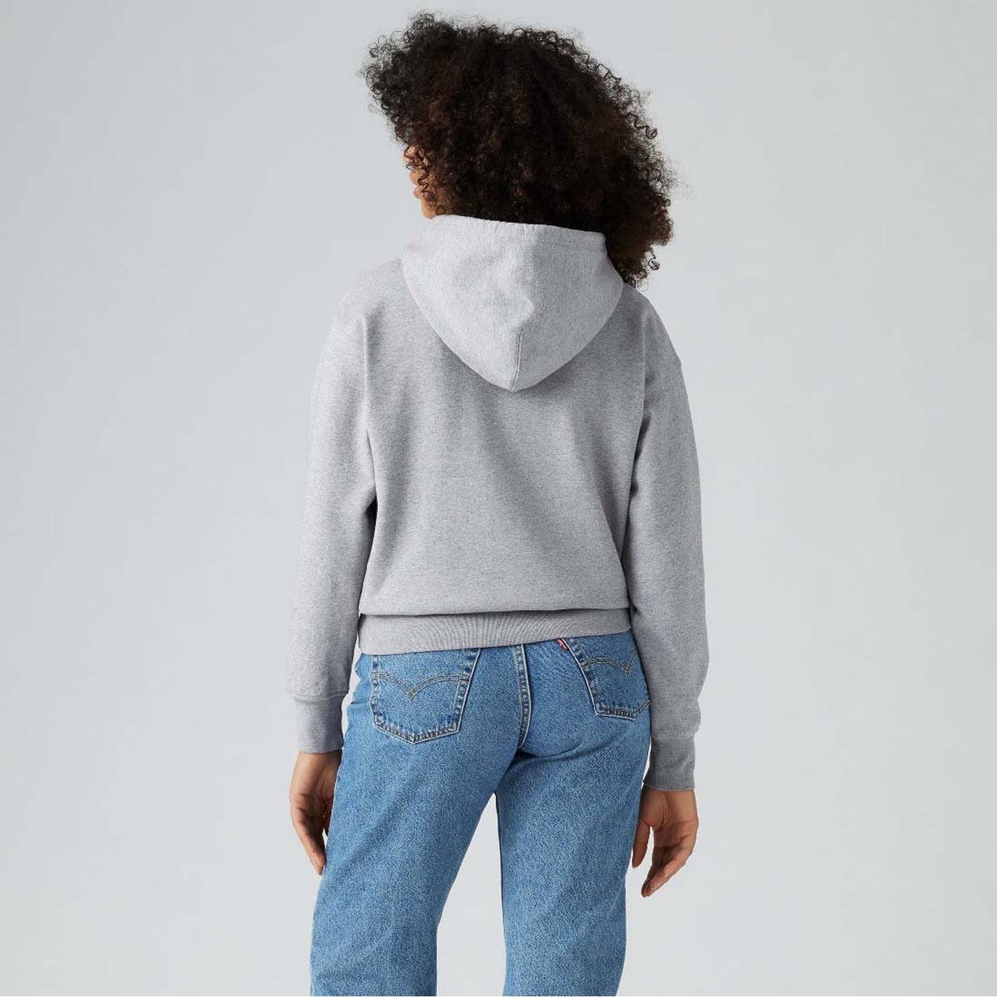 Grey - Side - Levis Womens-Ladies Heritage Graphic Hoodie
