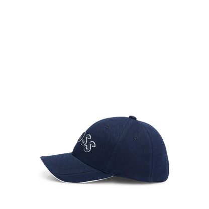 Dark Blue - Lifestyle - Boss Embroidered Logo Pique Baseball Cap