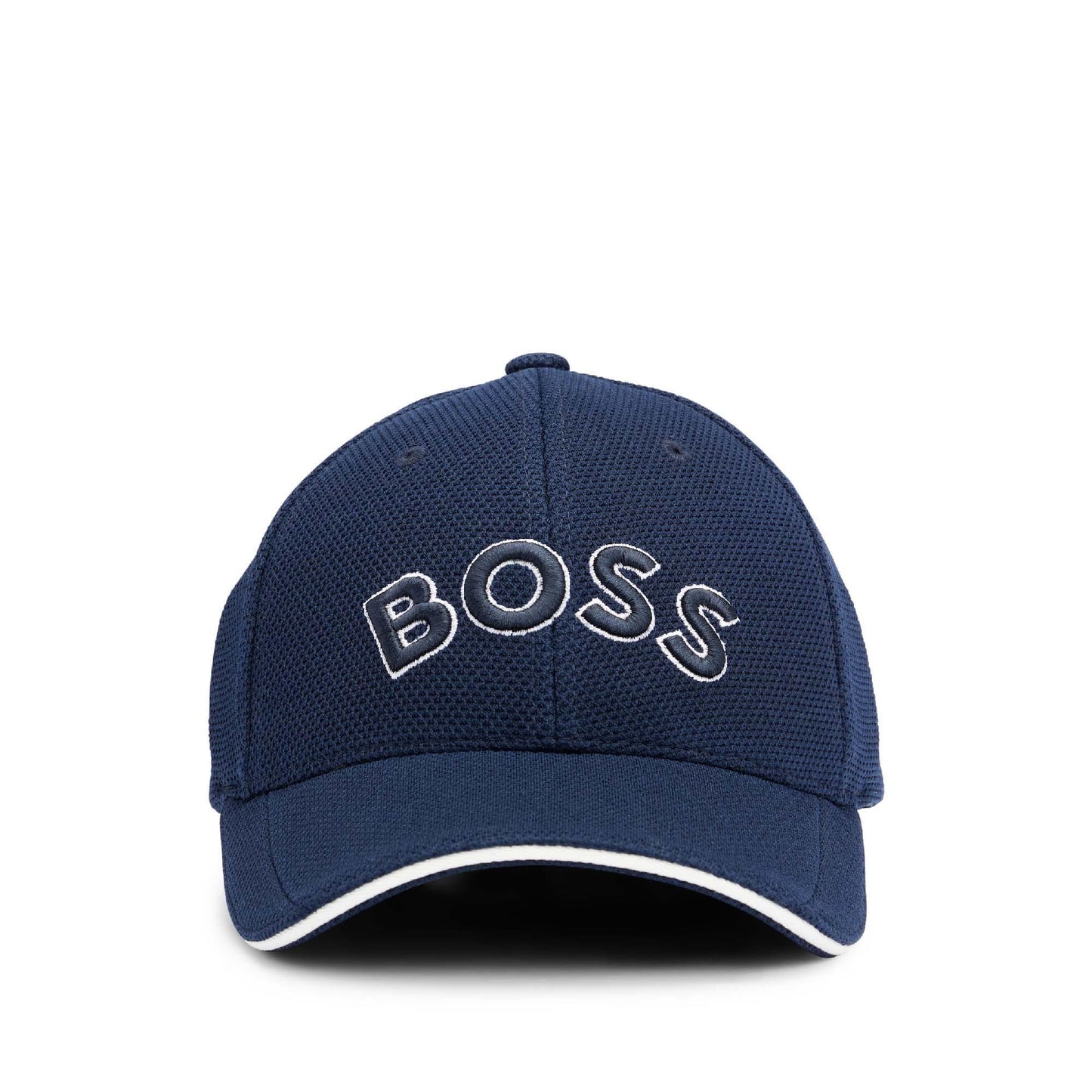 Dark Blue - Front - Boss Embroidered Logo Pique Baseball Cap
