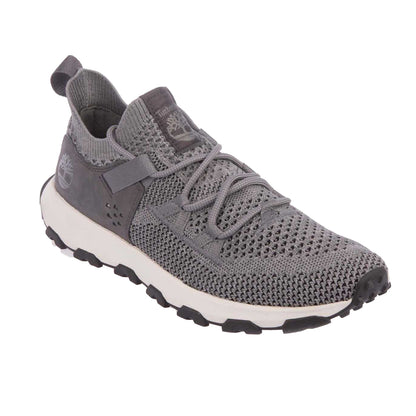 Grey - Front - Timberland Mens Winsor Trail Leather Waterproof Trainers