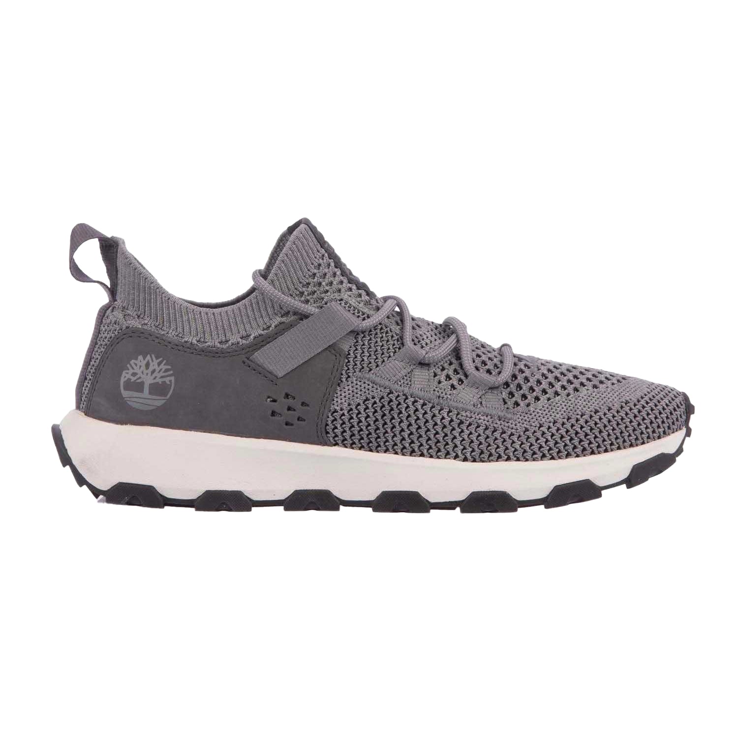 Grey - Side - Timberland Mens Winsor Trail Leather Waterproof Trainers